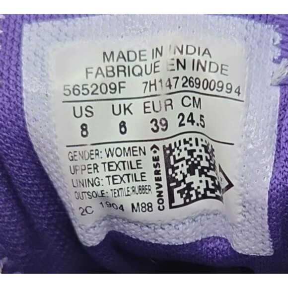 Converse All Star Low Top Satin Galaxy Womens  8 Purple Blue Sneaker (E3) - Picture 9 of 9